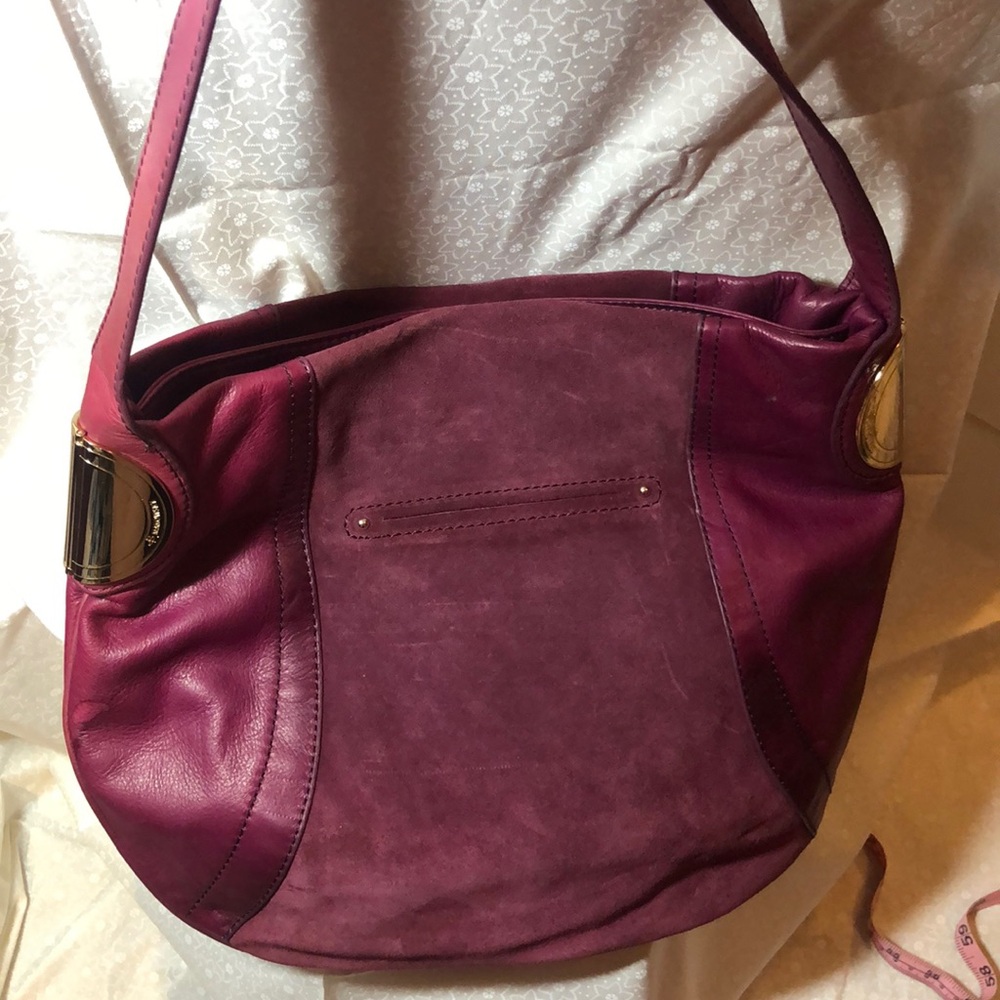 B Makowsky Leather & Suede Violet Hobo Bag